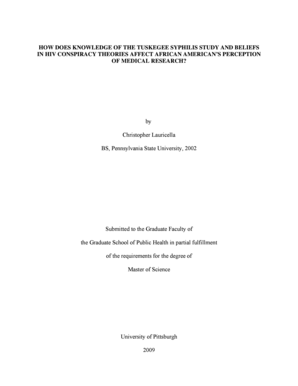 HOW DOES KNOWLEDGE OF THE TUSKEGEE SYPHILIS STUDY AND BELIEFS IN HIV CONSPIRACY THEORIES AFFECT AFRICAN AMERICAN S PERCEPTION OF MEDICAL RESEARCH - d-scholarship pitt