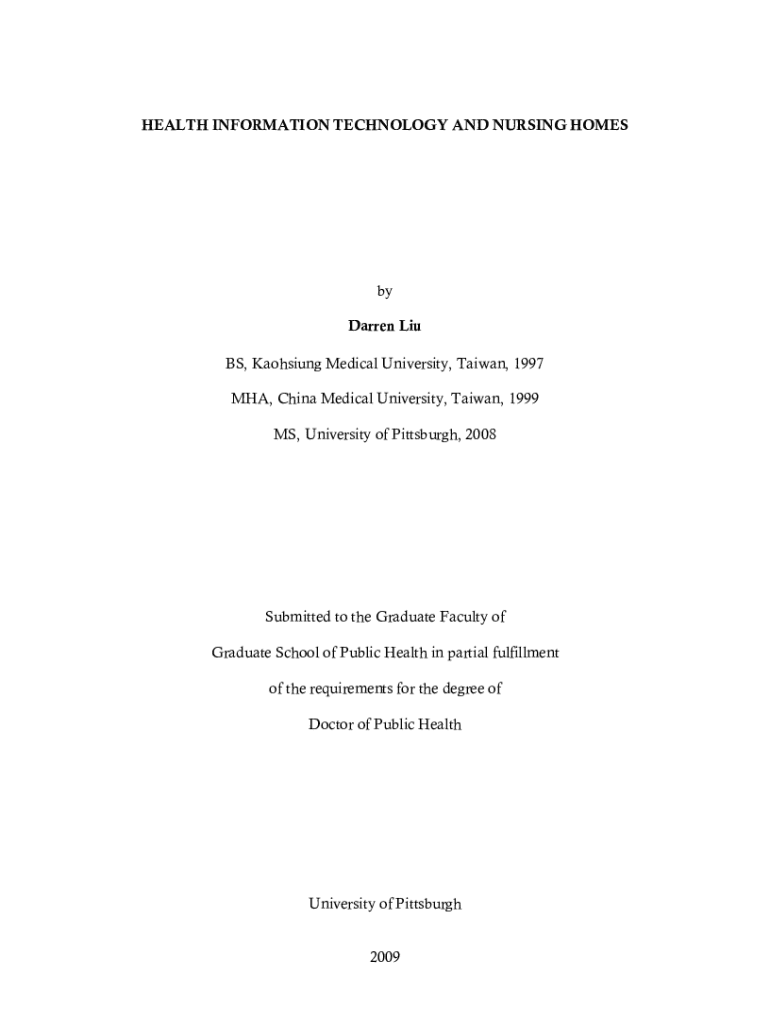 HEALTH INFORMATION TECHNOLOGY AND NURSING HOMES Preview on Page 1