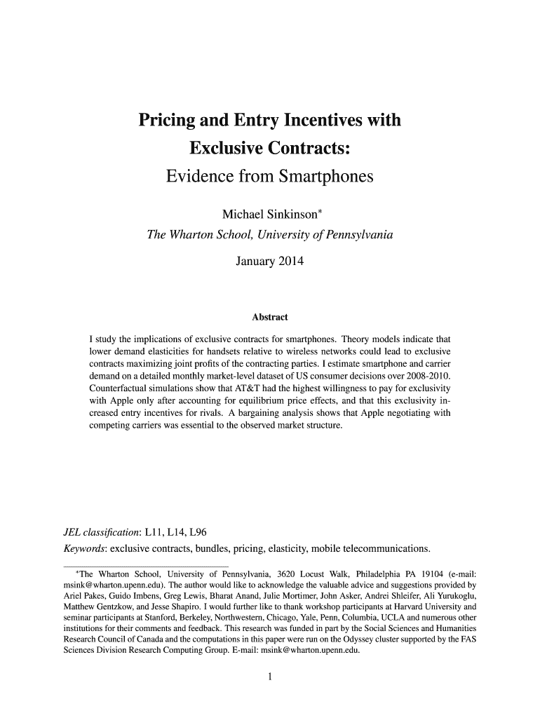 Pricing and Entry Incentives with Preview on Page 1