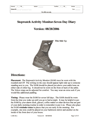 Stepwatch Activity Monitor Diary