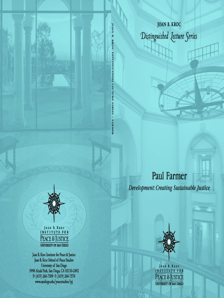 Welcome to the Joan B Kroc School of Peace Studies Preview on Page 1