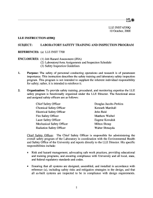 Safety Inspection Cover Memo - Laboratory for Laser Energetics - lle rochester