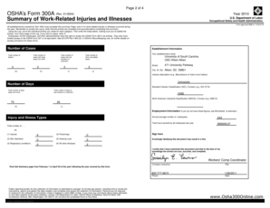 Osha 300 log example - 012004) Summary of Work-Related Injuries and Illnesses - hr sc