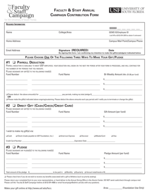 Faculty & Staff Annual Campaign Contribution Form