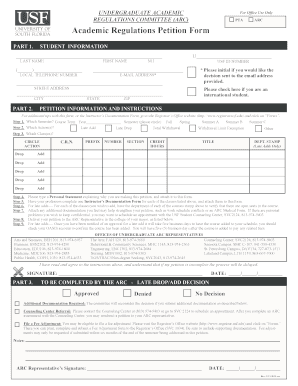 Academic Regulations Petition Form