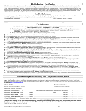 Florida Residency Classification Form