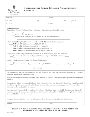 Undergraduate Summer Financial Aid Application