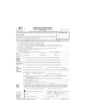 IRS Form W-7 Application
