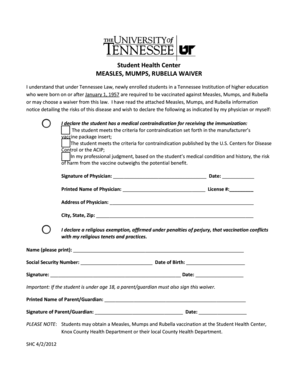 Tennessee Measles Mumps Rubella Waiver