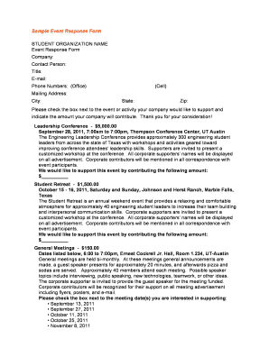 Sample Event Response Form - Cockrell School of Engineering - engr utexas