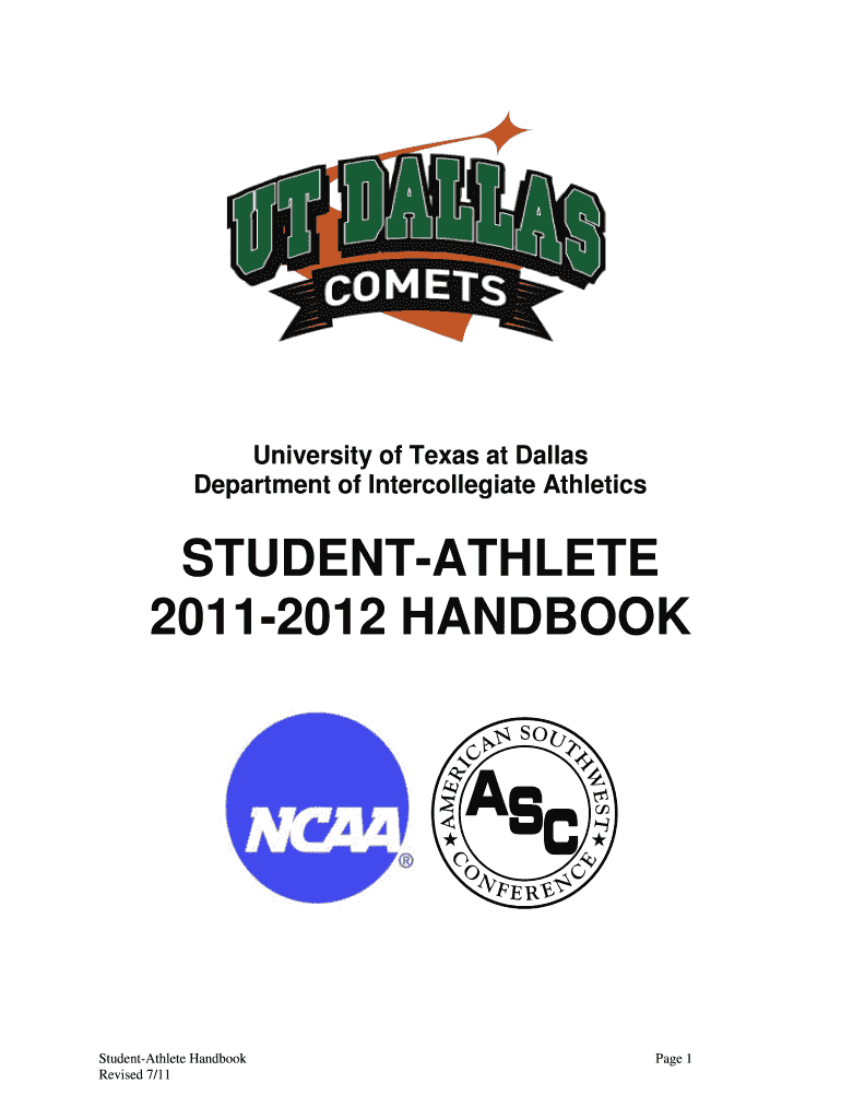 The University of Texas at Dallas 2011-2012 Student-Athlete - cometsports utdallas Preview on Page 1