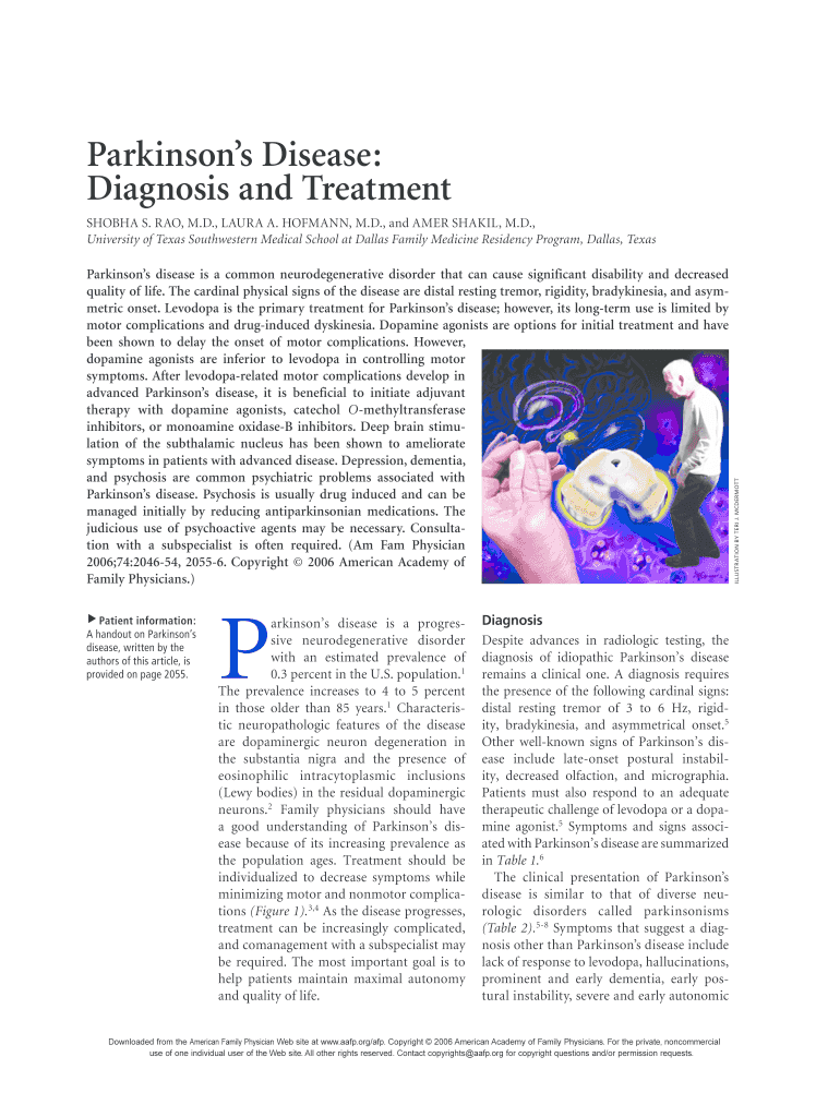 Parkinsons disease is a common neurodegenerative disorder that can cause significant disability and  Preview on Page 1