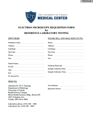 Electron Microscopy Requisition Form