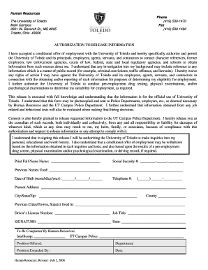 Authorization to Release Information