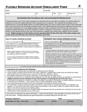 Flexible Spending Account Enrollment Form