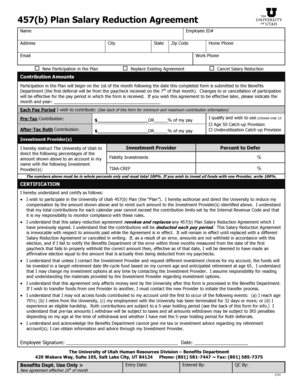 University of Utah 457(b) Plan Salary Reduction Agreement