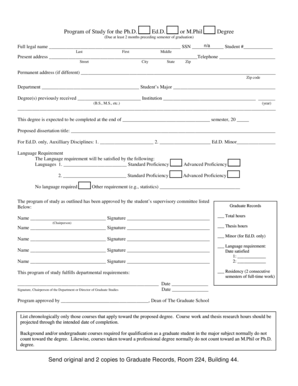 Ph.D. Program of Study Form