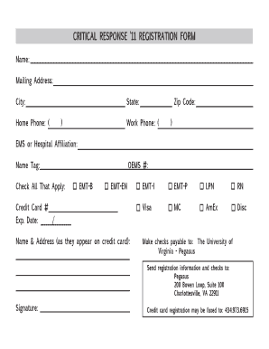 Virginia EMS Registration Form