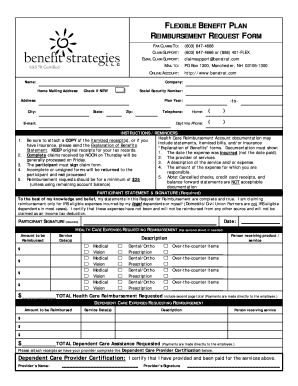 Flexible Benefit Plan Reimbursement Form