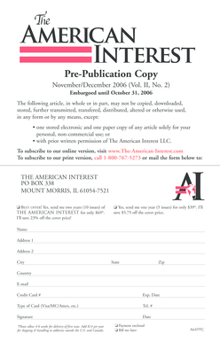 American Interest Subscription Form