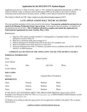 Uw fillable application form