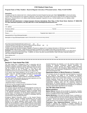 CISI Medical Claim Form