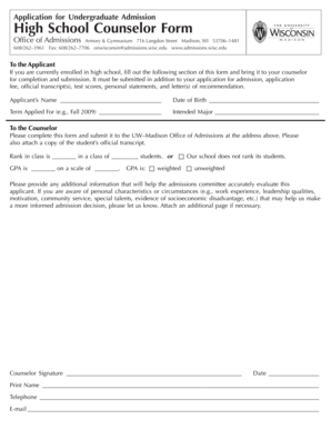 Undergraduate Admission Application
