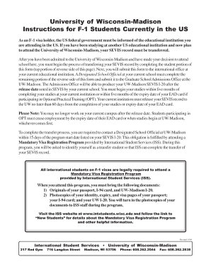 F-1 Visa Transfer Form