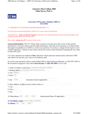 2004 Survey of Colleges