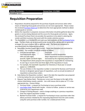 University of Wisconsin-Milwaukee Requisition Form