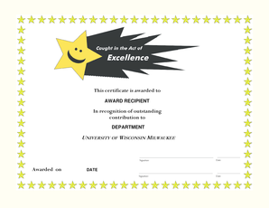 This certificate is awarded to In recognition of outstanding ... - www4 uwm