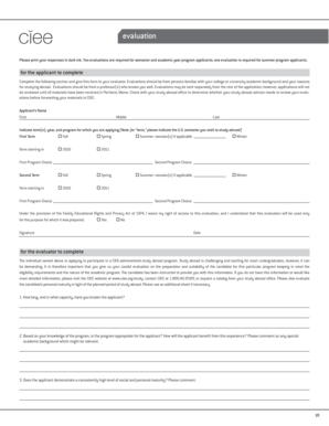 Study Abroad Evaluation Form