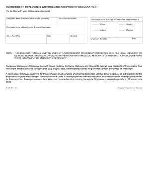 Wisconsin Reciprocity Form