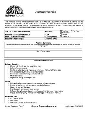 Job Description Form