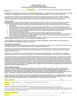 University of Wisconsin-Stout Climbing & Challenge Course Agreement