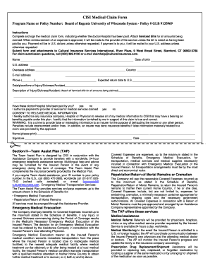 CISI Medical Claim Form