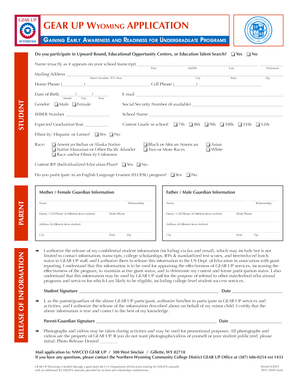 GEAR UP Wyoming Application