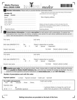Medco Pharmacy Mail-Order Form