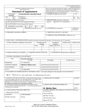 PHS 2271 Trainee Appointment Form