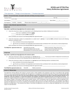 403(b) and 457(b) Salary Reduction Agreement