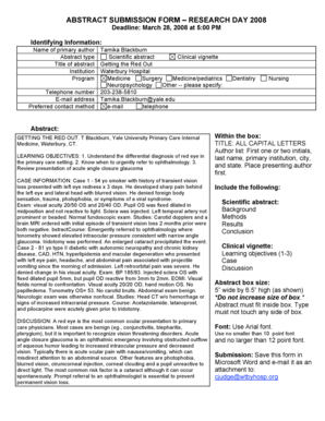Fillable Online residency med yale ABSTRACT SUBMISSION FORM RESEARCH ...
