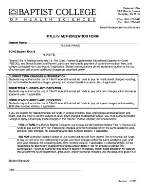 Title IV Authorization Form