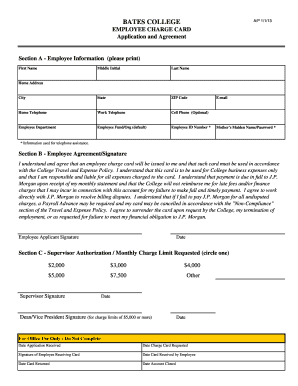 Student conference form pdf - Employee Charge Card Application and Agreement Fill-In Form 2 ... - bates