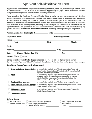 Applicant Self-Identification Form