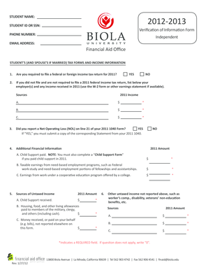 Verification of Information Form