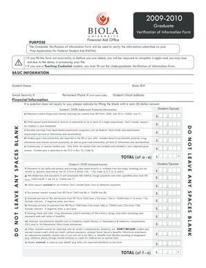 Graduate Verification of Information Form