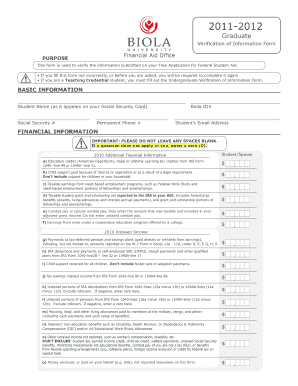 Graduate Verification of Information Form