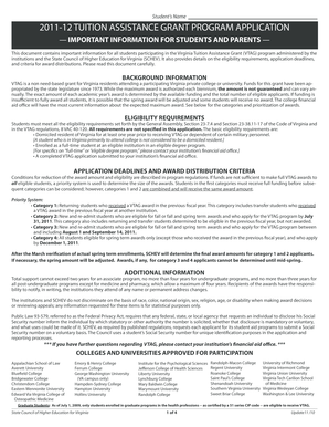 Virginia Tuition Assistance Grant Application