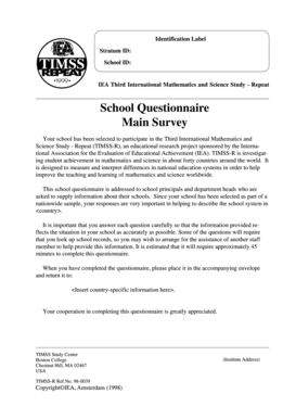 TIMSS-R School Questionnaire