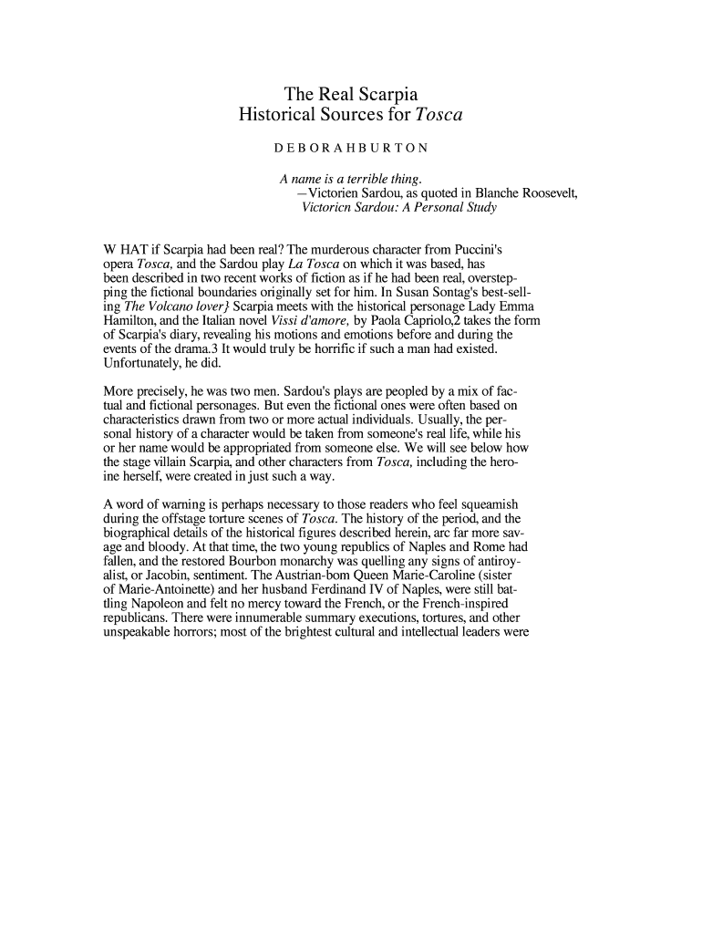 The Real Scarpia Historical Sources for Tosca - BU Personal Websites Preview on Page 1